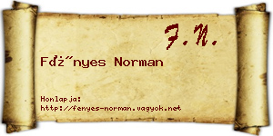 Fényes Norman névjegykártya